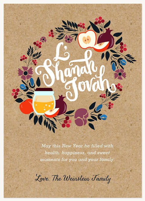 Forest Wreath Rosh Hashanah cards
