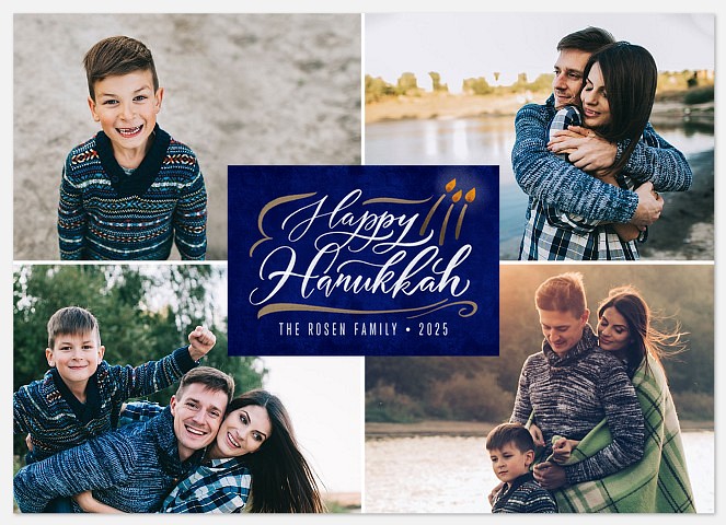 Burning Candles Hanukkah Photo Cards