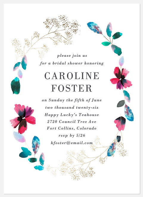 Painted Blooms Bridal Shower Invitations