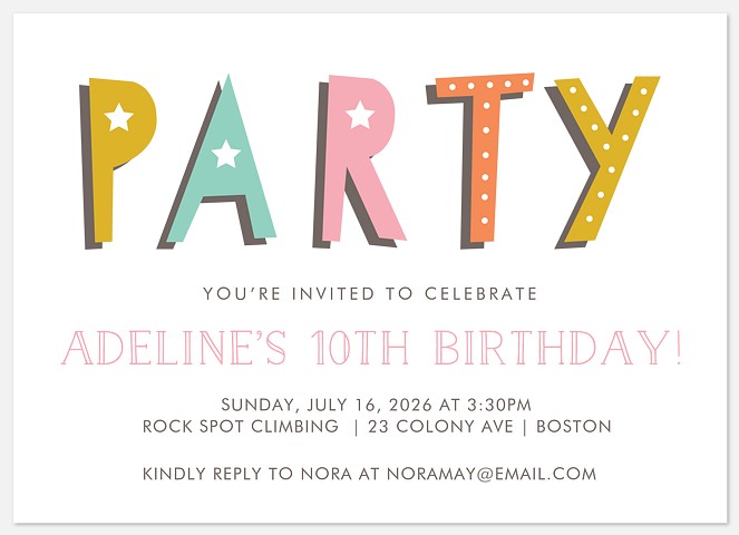 Whimsic Party  Kids' Birthday Invitations