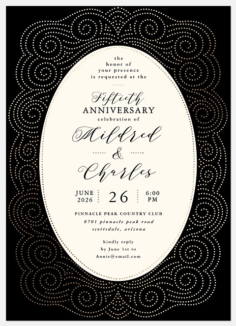 Strands of Gold Anniversary Invitations