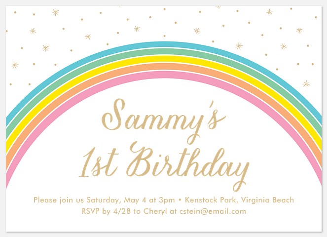 Over The Rainbow Kids' Birthday Invitations