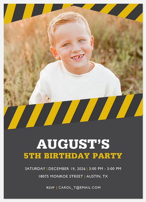 Caution Tape Kids' Birthday Invitations