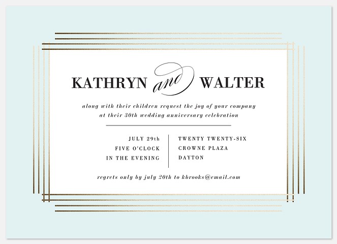 Graceful Deco Anniversary Invitations