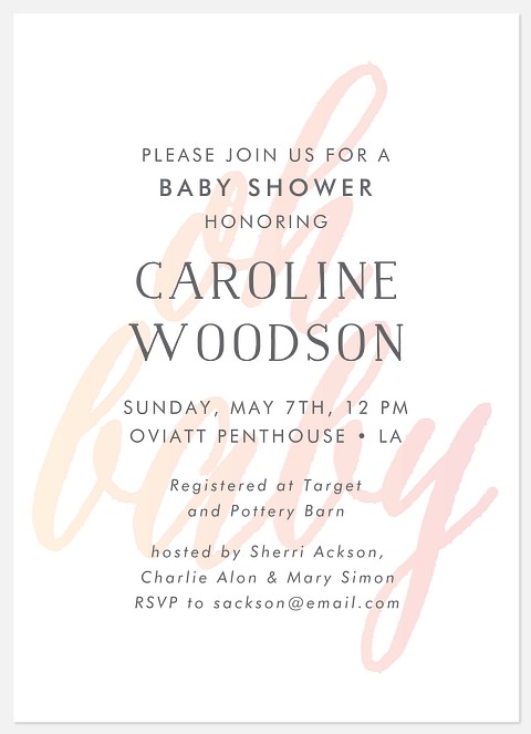 Ombré Watercolor Baby Shower Invitations