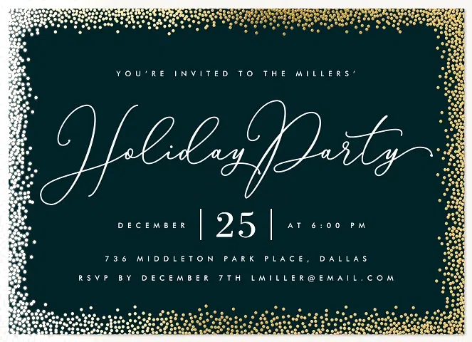 Uptown Sparkle Holiday Party Invitations