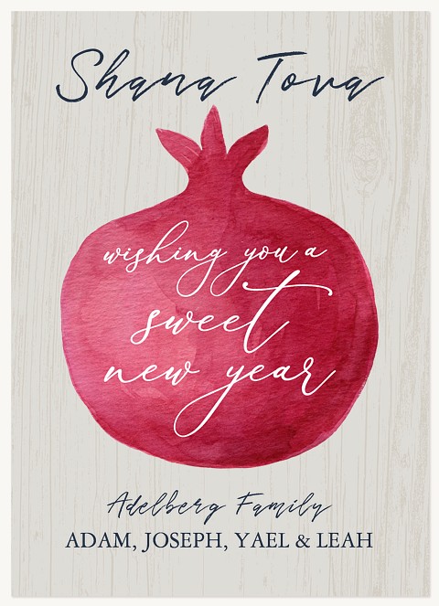 Rustic Pomegranate Rosh Hashanah cards