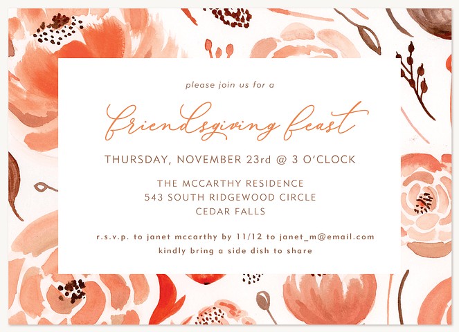  Friendsgiving Floral Thanksgiving Cards