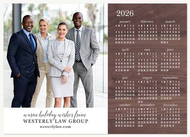 Cedar Calendar Business Holiday Cards