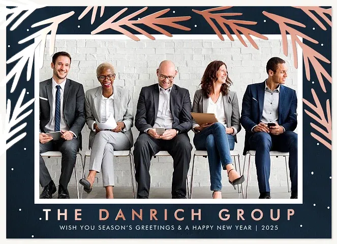 Metallic Branches Business Holiday Cards