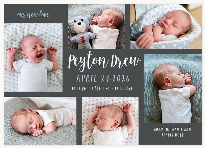Casual Collage Baby Announcements