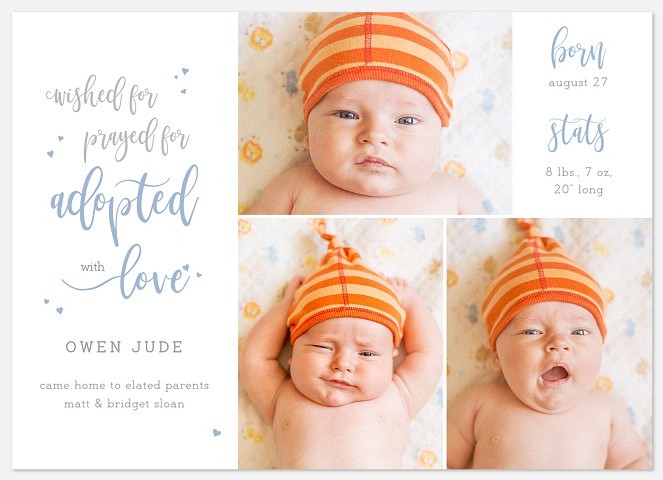 Lovely Adoption Baby Birth Announcements