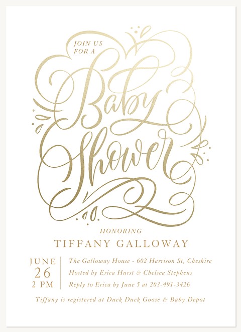 Fanciful Flourish Baby Shower Invites