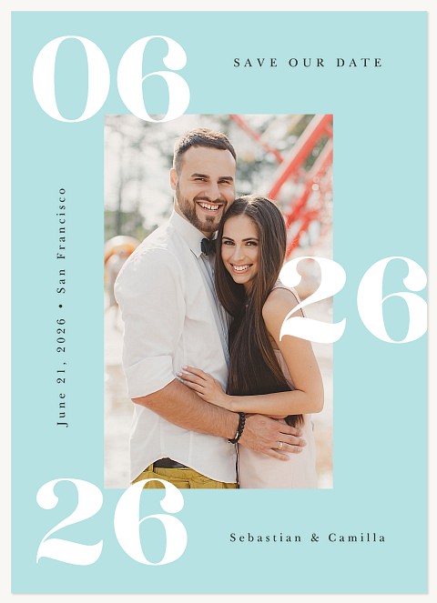 Modern Numbers Save the Date Cards