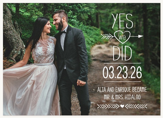 Yes We Did Wedding Announcements