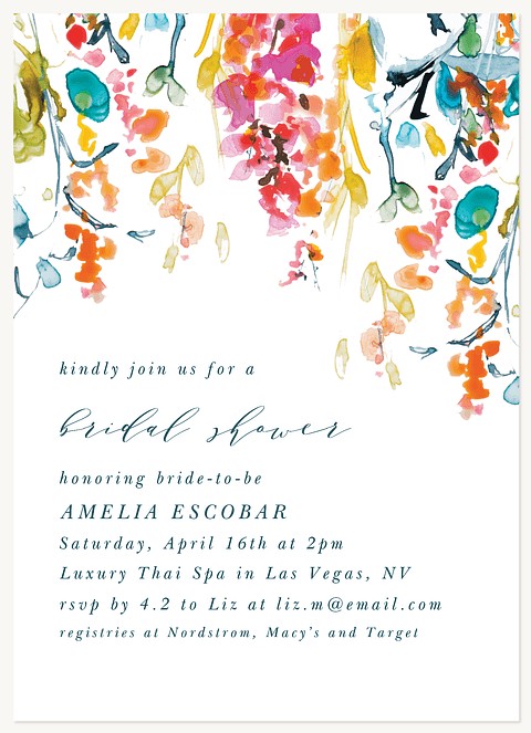 Wildflower Bouquet Bridal Shower Invitations