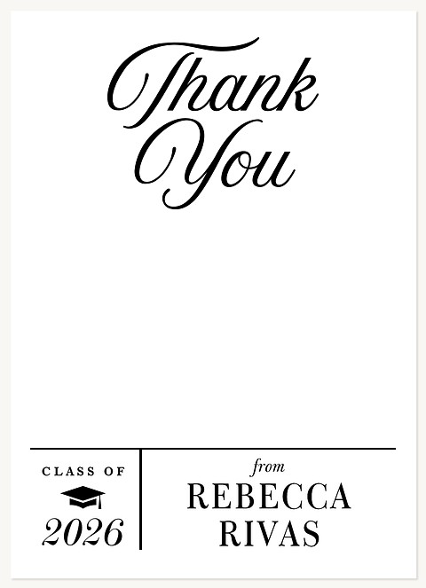 Classic Graduation Graduation Thank You Cards