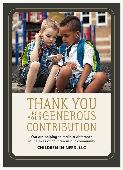 Generous Contribution Thank You Cards 