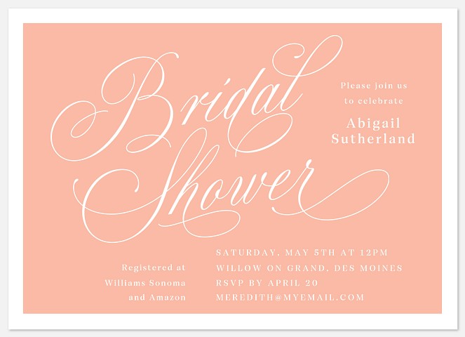 Color Wash Bridal Shower Invitations