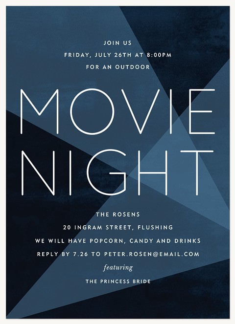 Hollywood Lights Party Invitations