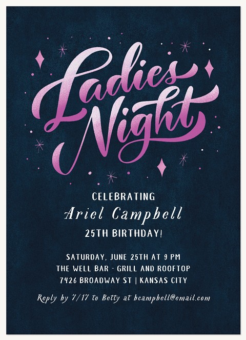 Retro Ladies Adult Birthday Party Invitations
