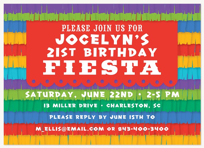 Piñata Adult Birthday Party Invitations