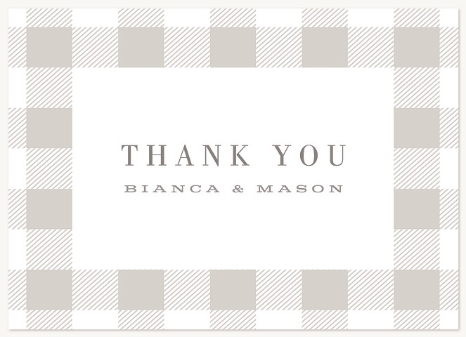 Gilded Plaid Thank You Cards 