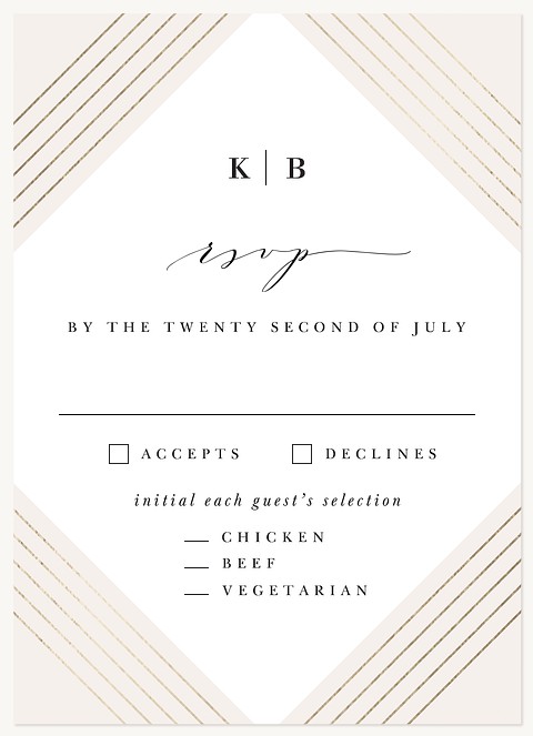 Deco Diamond Wedding RSVP Cards