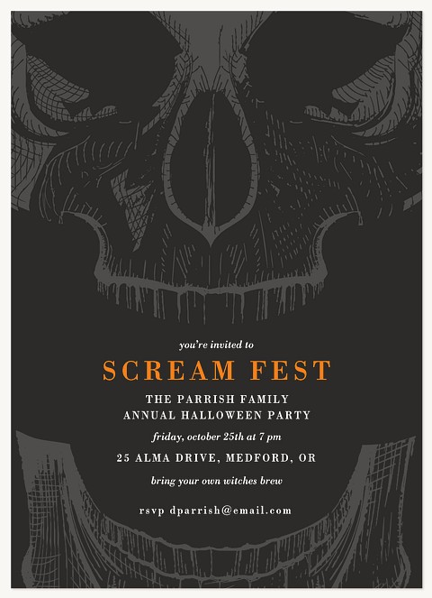 Screen Fest Halloween Party Invitations