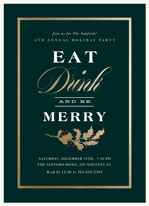 Formally Merry Holiday Party Invitations