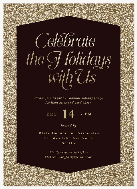 Celebrate Glitterati Holiday Party Invitations