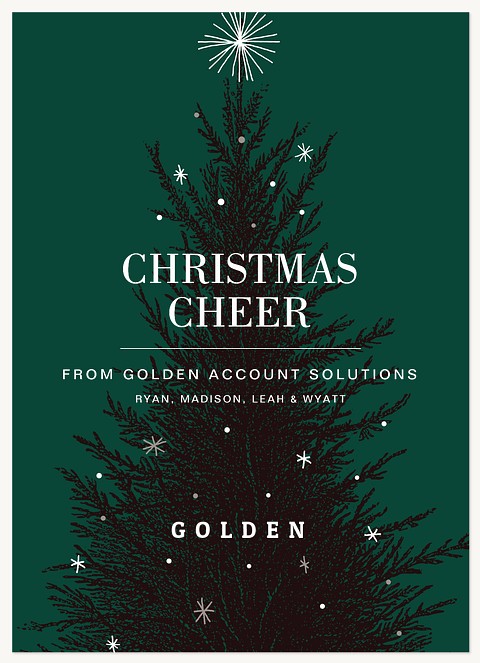 Sparkling Tree Business Holiday Cards