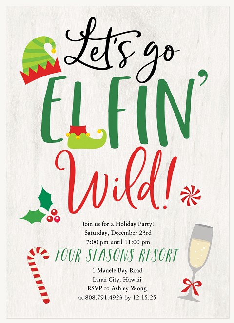 Wild Elves Holiday Party Invitations