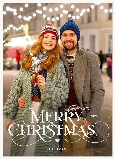 Swashed Elegance Personalized Holiday Cards