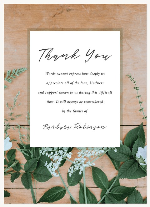 Garden Greenery Memorial & Sympathy Cards