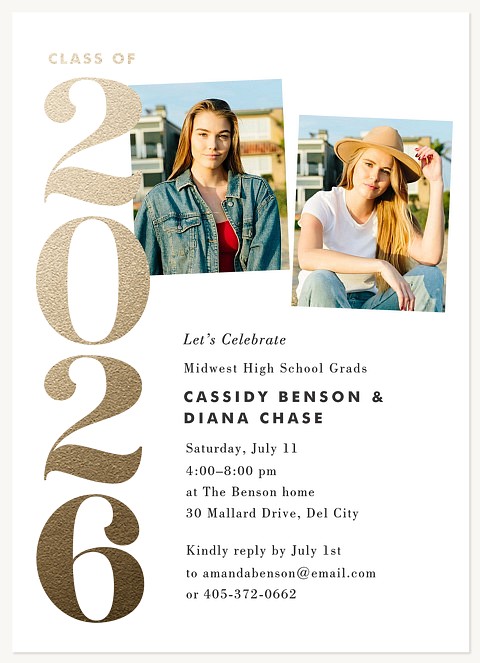 Bold Duo Graduation Party Invitations