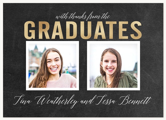 Double Grad Thank You Cards 