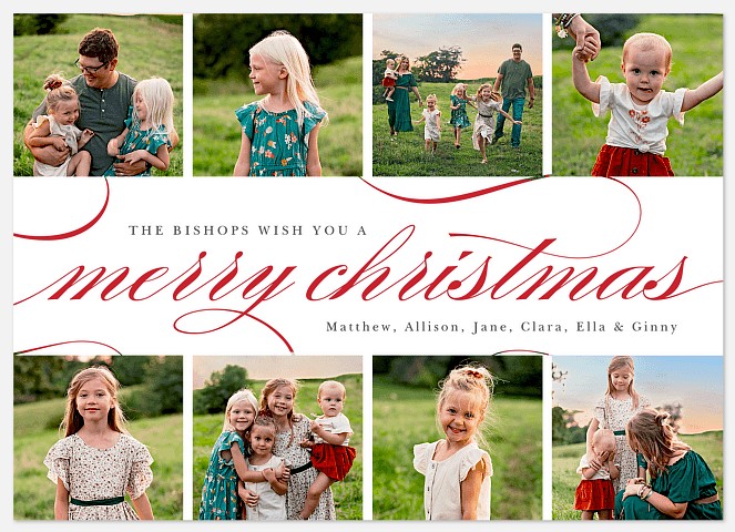 Handwritten Christmas Holiday Photo Cards