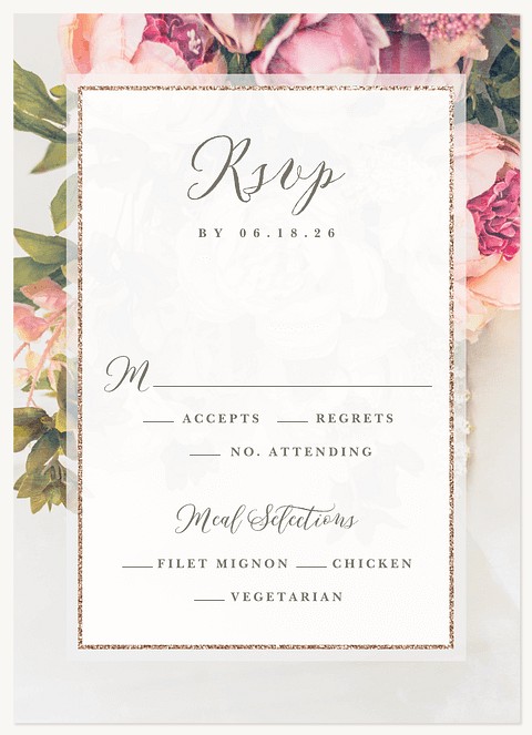 Vintage Blooms Wedding RSVP Cards