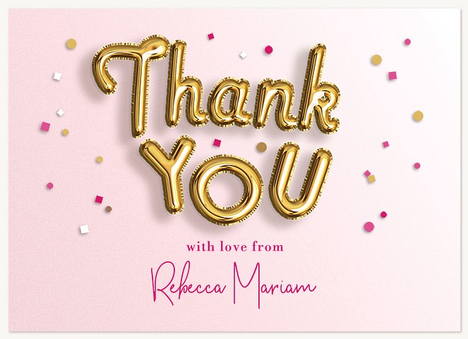 Golden Balloons Thank You Cards 