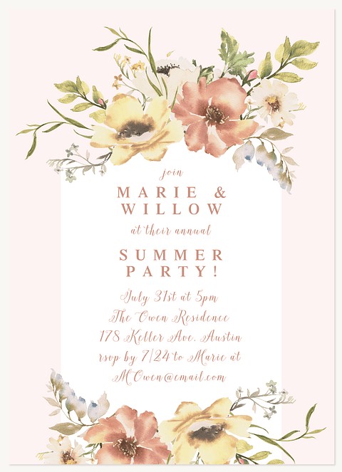 Autumn Florals Party Invitations