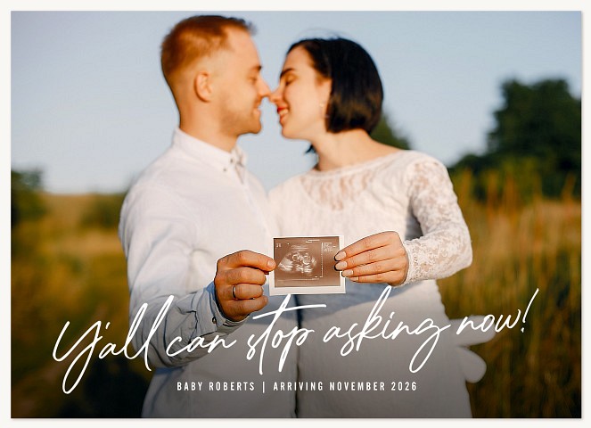 Handwritten Humor Pregnancy Announcements