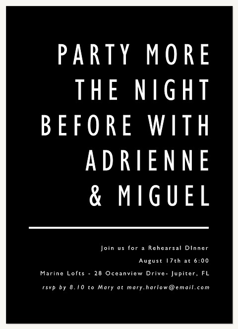 Party More Rehearsal Dinner Invitations