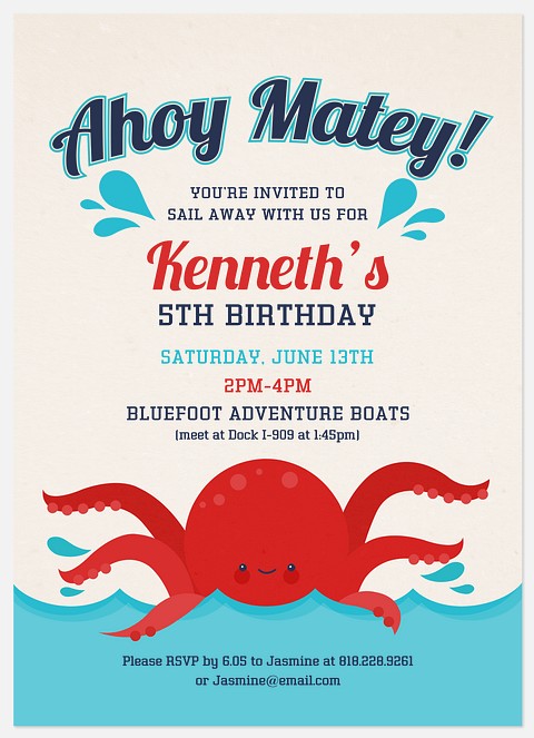 Ahoy Kids' Birthday Invitations