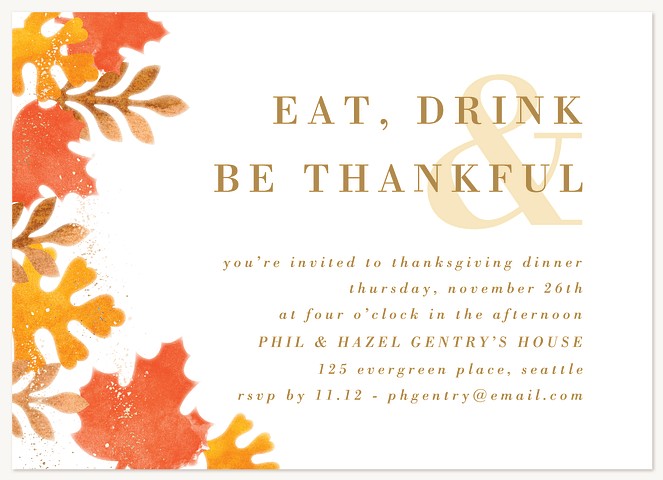 Thankful Leaves Thanksgiving Cards