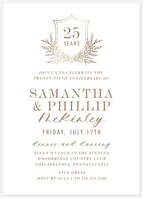 Gweneviere Anniversary Invitations