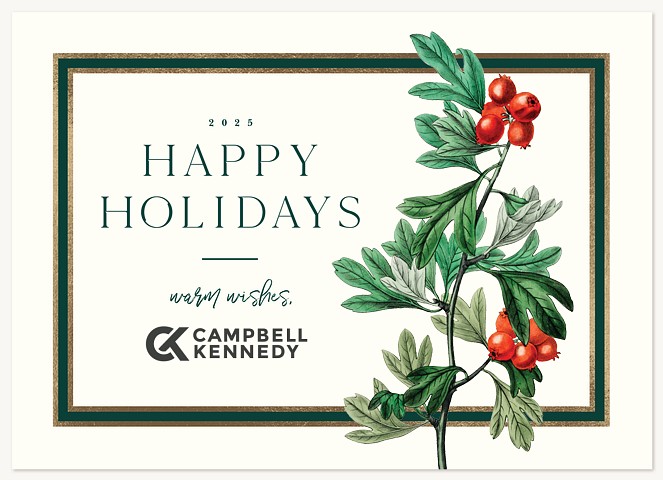 Vintage Berries Business Holiday Cards