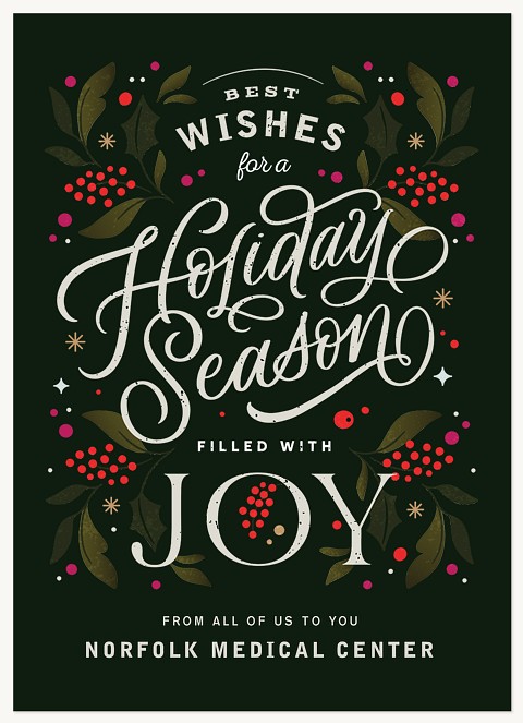 Classic Holiday Season Business Holiday Cards