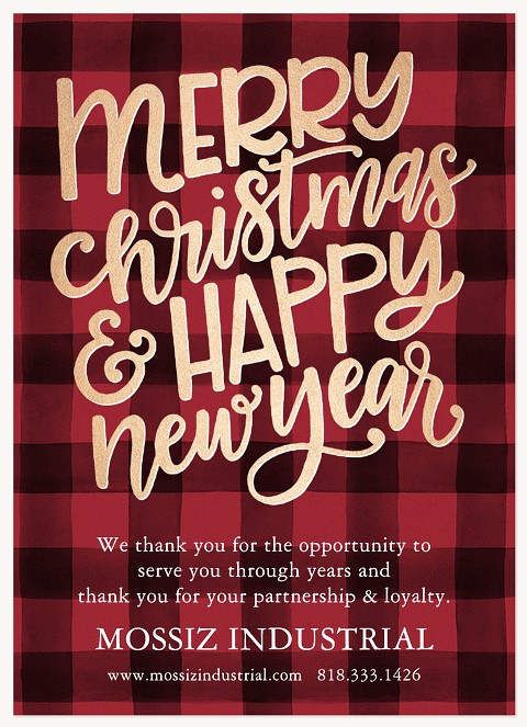 Buffalo Plaid Business Holiday Cards