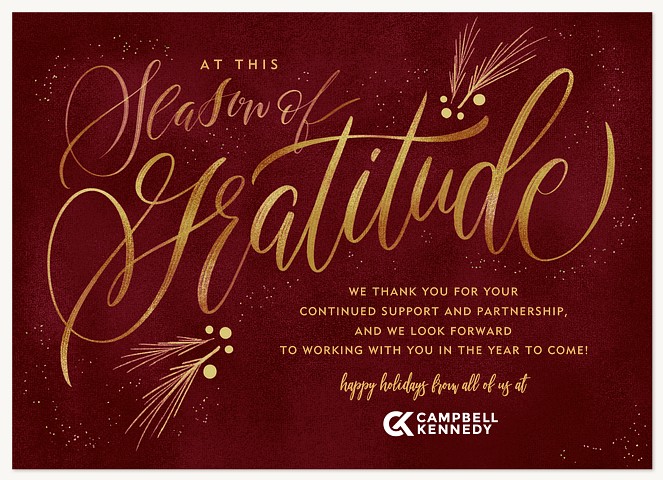 Season of Gratitude Business Holiday Cards